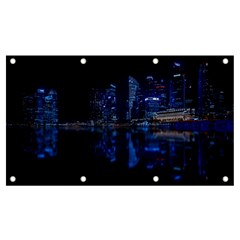 Illuminated Cityscape Against Blue Sky At Night Banner And Sign 7  X 4 