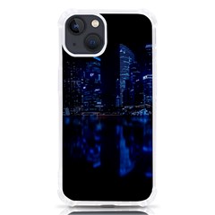 Illuminated Cityscape Against Blue Sky At Night Iphone 13 Tpu Uv Print Case by Modalart