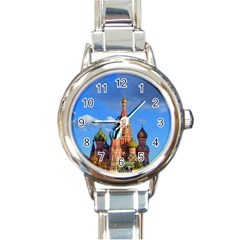 Architecture Building Cathedral Church Round Italian Charm Watch by Modalart