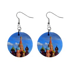 Architecture Building Cathedral Church Mini Button Earrings by Modalart