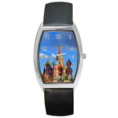 Architecture Building Cathedral Church Barrel Style Metal Watch