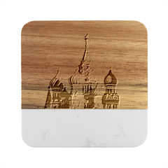 Architecture Building Cathedral Church Marble Wood Coaster (square) by Modalart