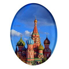 Architecture Building Cathedral Church Oval Glass Fridge Magnet (4 Pack) by Modalart