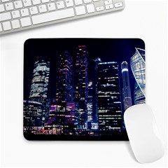 Black Building Lighted Under Clear Sky Large Mousepad by Modalart