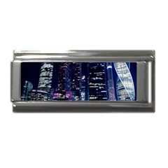 Black Building Lighted Under Clear Sky Superlink Italian Charm (9mm) by Modalart