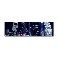 Black Building Lighted Under Clear Sky Sticker (bumper) by Modalart