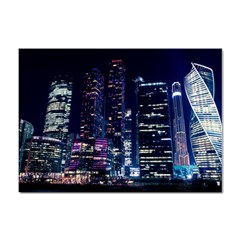 Black Building Lighted Under Clear Sky Sticker A4 (10 Pack) by Modalart