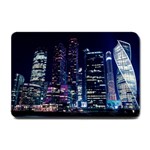 Black Building Lighted Under Clear Sky Small Doormat 24 x16  Door Mat