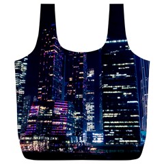 Black Building Lighted Under Clear Sky Full Print Recycle Bag (xl) by Modalart