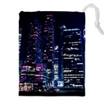 Black Building Lighted Under Clear Sky Drawstring Pouch (5XL) Front