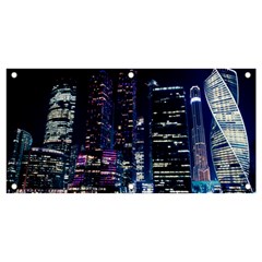 Black Building Lighted Under Clear Sky Banner And Sign 4  X 2  by Modalart