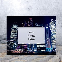 Black Building Lighted Under Clear Sky White Tabletop Photo Frame 4 x6  by Modalart