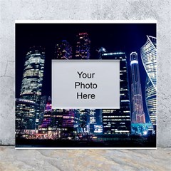 Black Building Lighted Under Clear Sky White Wall Photo Frame 5  X 7  by Modalart