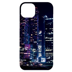 Black Building Lighted Under Clear Sky Iphone 14 Plus Black Uv Print Case by Modalart