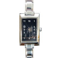 Time Lapse Photo Of City Rectangle Italian Charm Watch by Modalart