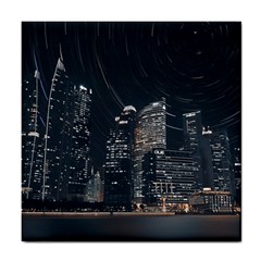 Time Lapse Photo Of City Tile Coaster by Modalart