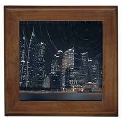 Time Lapse Photo Of City Framed Tile by Modalart