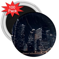 Time Lapse Photo Of City 3  Magnets (100 Pack) by Modalart