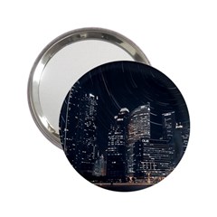 Time Lapse Photo Of City 2 25  Handbag Mirrors by Modalart