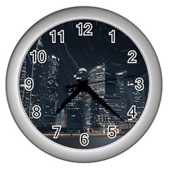 Time Lapse Photo Of City Wall Clock (silver) by Modalart