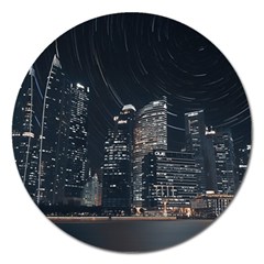 Time Lapse Photo Of City Magnet 5  (round) by Modalart