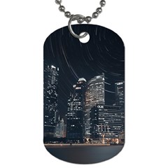 Time Lapse Photo Of City Dog Tag (one Side) by Modalart