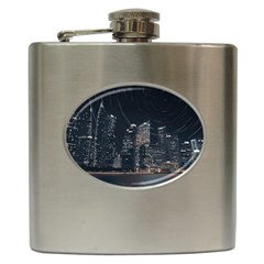 Time Lapse Photo Of City Hip Flask (6 Oz) by Modalart