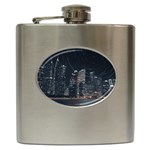 Time Lapse Photo Of City Hip Flask (6 oz) Front