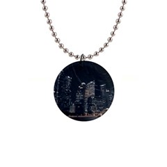 Time Lapse Photo Of City 1  Button Necklace by Modalart