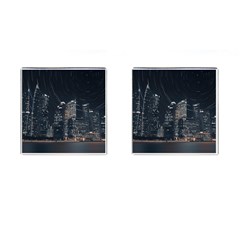 Time Lapse Photo Of City Cufflinks (square) by Modalart