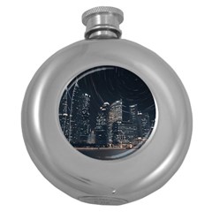 Time Lapse Photo Of City Round Hip Flask (5 Oz) by Modalart