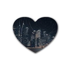 Time Lapse Photo Of City Rubber Coaster (heart) by Modalart