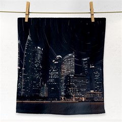 Time Lapse Photo Of City Face Towel by Modalart