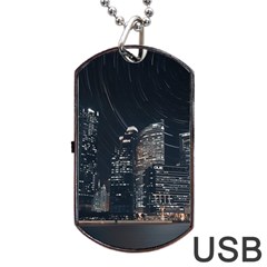 Time Lapse Photo Of City Dog Tag Usb Flash (one Side) by Modalart