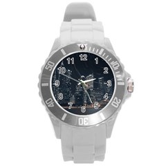 Time Lapse Photo Of City Round Plastic Sport Watch (l) by Modalart