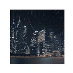 Time Lapse Photo Of City Square Satin Scarf (30  X 30 ) by Modalart