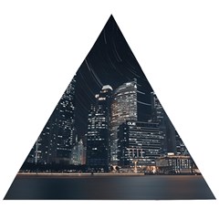 Time Lapse Photo Of City Wooden Puzzle Triangle by Modalart