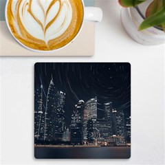 Time Lapse Photo Of City Uv Print Square Tile Coaster  by Modalart