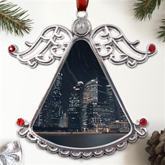 Time Lapse Photo Of City Metal Angel With Crystal Ornament by Modalart