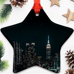 Skyline Photography Of Buildings Ornament (star) by Modalart