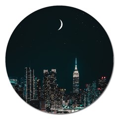 Skyline Photography Of Buildings Magnet 5  (round) by Modalart