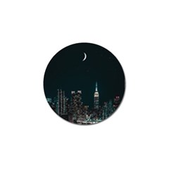 Skyline Photography Of Buildings Golf Ball Marker by Modalart