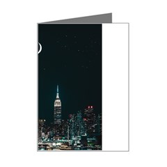 Skyline Photography Of Buildings Mini Greeting Card by Modalart