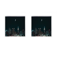 Skyline Photography Of Buildings Cufflinks (square) by Modalart