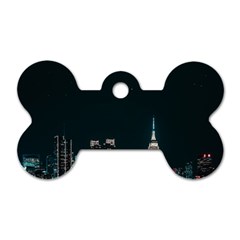 Skyline Photography Of Buildings Dog Tag Bone (two Sides) by Modalart