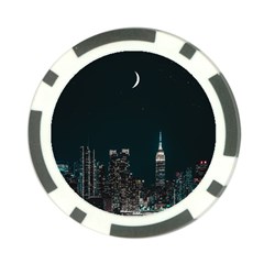 Skyline Photography Of Buildings Poker Chip Card Guard by Modalart