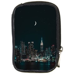 Skyline Photography Of Buildings Compact Camera Leather Case by Modalart