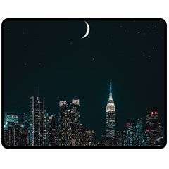 Skyline Photography Of Buildings Fleece Blanket (medium) by Modalart