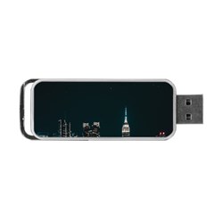 Skyline Photography Of Buildings Portable Usb Flash (one Side) by Modalart