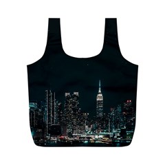 Skyline Photography Of Buildings Full Print Recycle Bag (m) by Modalart